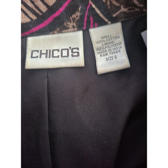 Chico's Geometric Blazer Black and Purple Size 4 (Chico's Size 0) - Picture 5 of 5